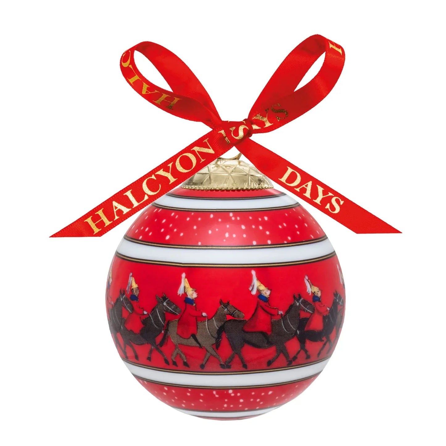 Halcyon Days Lifeguards In The Snow Red Bauble