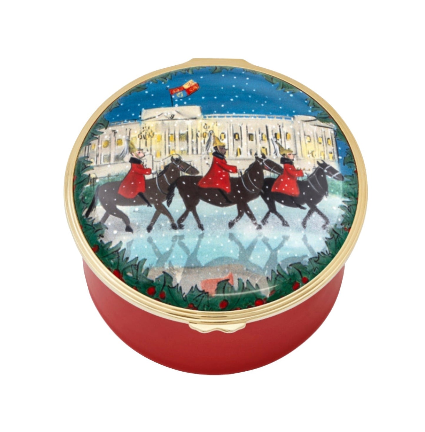 Halcyon Days Lifeguards in the Snow Musical Enamel Box - IN STOCK NOW