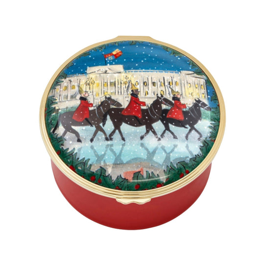 Halcyon Days Lifeguards in the Snow Musical Enamel Box - IN STOCK NOW