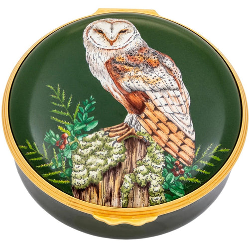 Halcyon Days Woodland Wildlife Owl Enamel Box