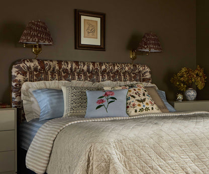 Curio Garden Embroidered Pillow - White
