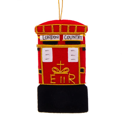 London Post Box Stitched Christmas Decoration