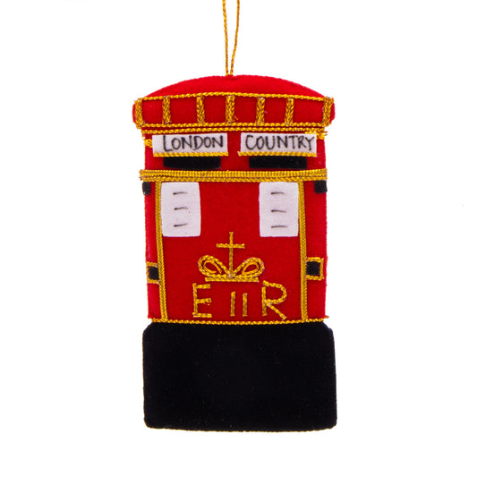 London Post Box Stitched Christmas Decoration