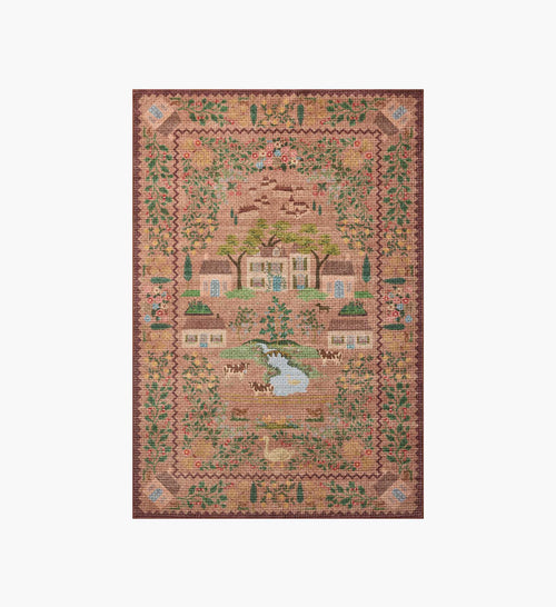 Orchard Country Farm Washable Rug - Mauve