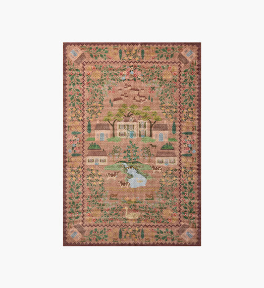 Orchard Country Farm Washable Rug - Mauve