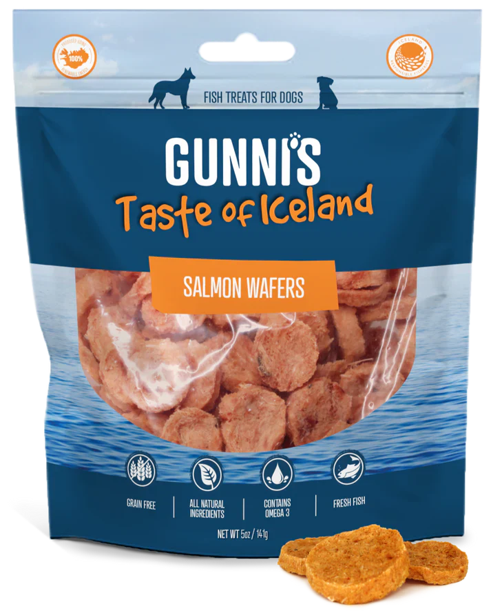 Gunni's A Taste Of Iceland Salmon Wafers 5 Oz.