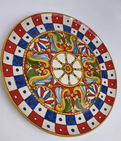 Hand-painted Decorative Plate Diameter 30 cm “Carretto” Decoration