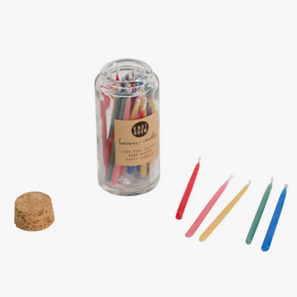 Assorted Beeswax Birthday Candles Jar (30pk)