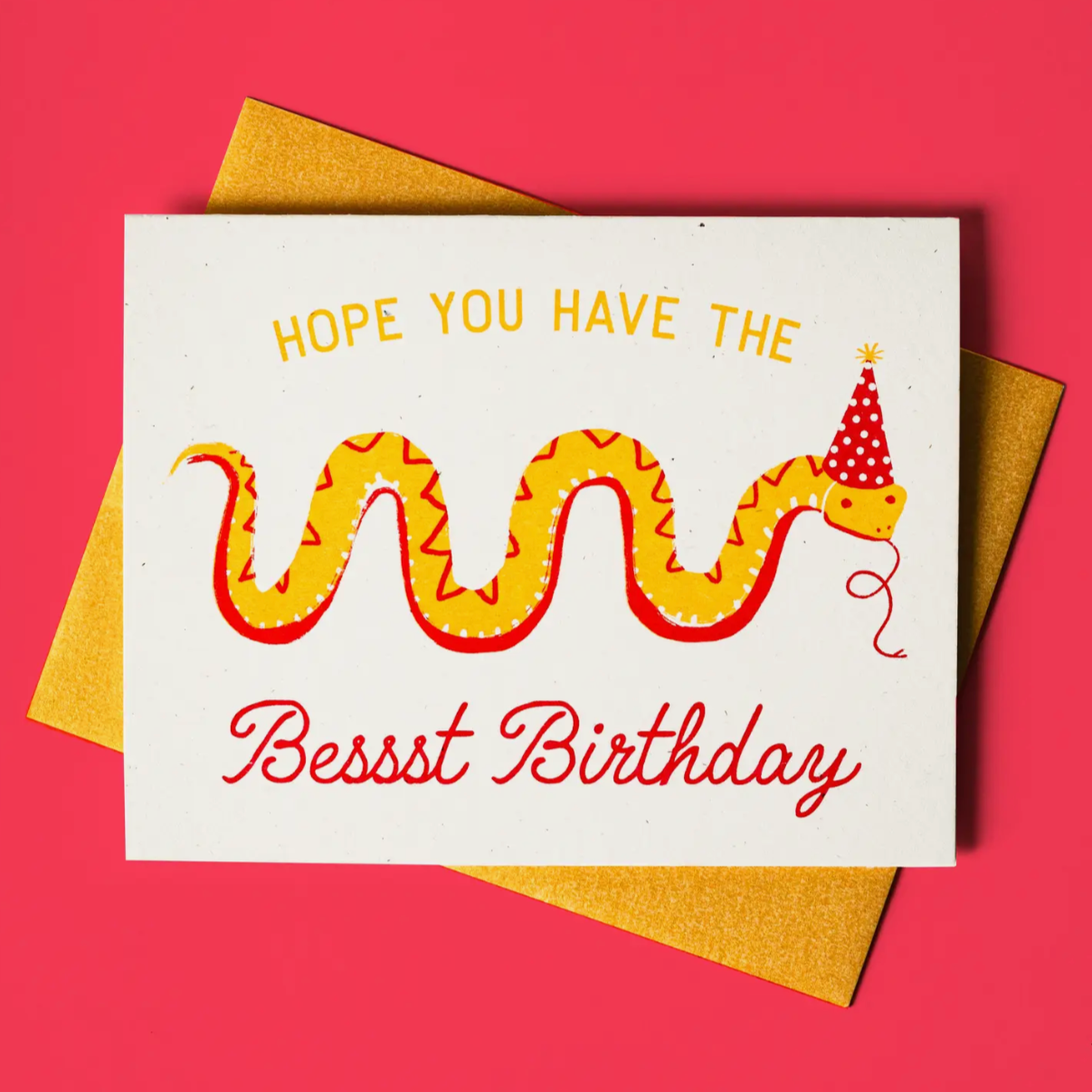 Bessst Birthday Snake - Risograph Card