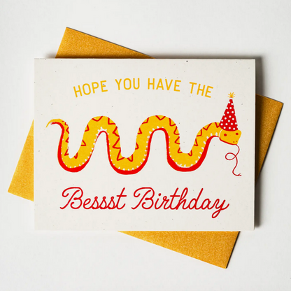 Bessst Birthday Snake - Risograph Card