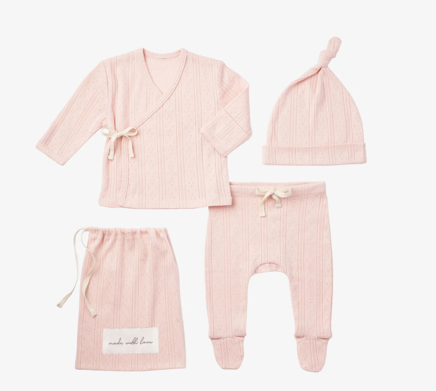 PALE PINK POINTELLE LAYETTE GIFT SET