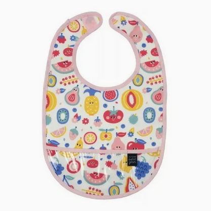 Coated Cotton Bib -tootti frutti pink 6m+