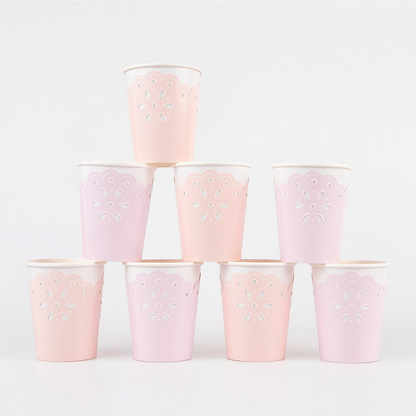 Broderie Anglaise Lace Multi Cups (x8)