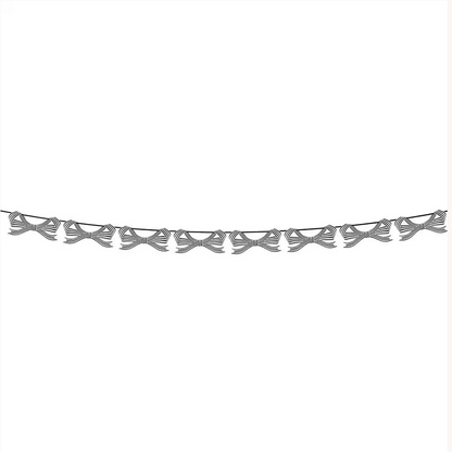 Black & White Stripy Bow Garland