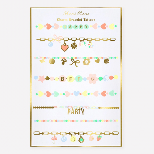 Charm Bracelet Temporary Tattoos (x2 sheets)