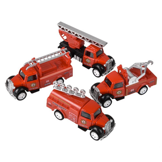 3" Die Cast Pull Back Classic Fire Engine