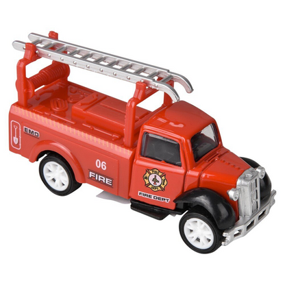 3" Die Cast Pull Back Classic Fire Engine