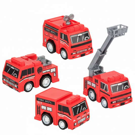 2" Pull Back Fire Truck