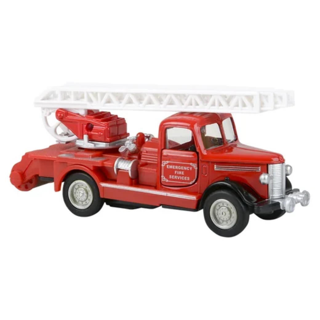 5" Die-Cast Pull Back Classic Fire Truck