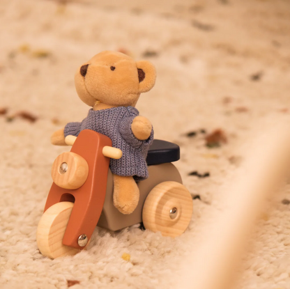 Alexis the bear on a Vespa