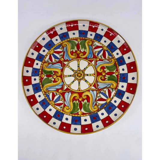 Hand-painted Decorative Plate Diameter 30 cm “Carretto” Decoration