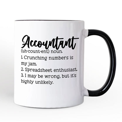 Accountant Definition Personalized Mug, Finance Office Employee Funny Quote Gift with Custom Name
