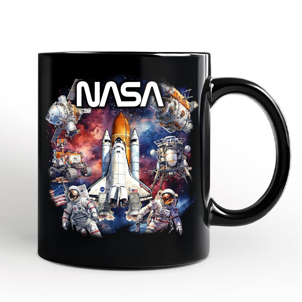 Artistic NASA Handcrafted Personalized Mug, Astronaut in Outer Space with the Planets Gift with Custom Name