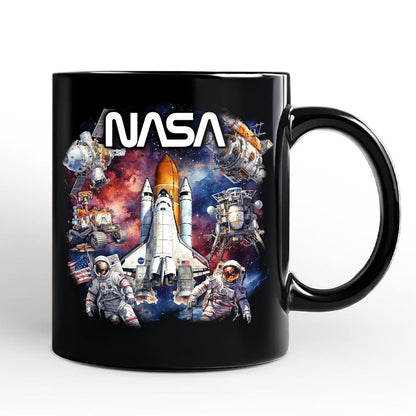 Artistic NASA Handcrafted Personalized Mug, Astronaut in Outer Space with the Planets Gift with Custom Name