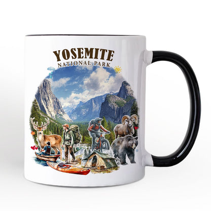Artistic Yosemite National Park Personalized Mug, California Hikers Travel Gift and Souvenir with Custom Name