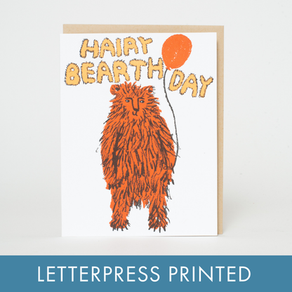 Birthday Bear Letterpress Card