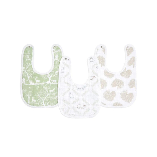 aden + anais Essentials Cotton Muslin Baby Snap Bibs - 3 Pack - Harmony