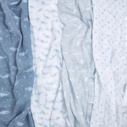 aden + anais Organic Cotton Swaddles - 4 Pack - Oceanic