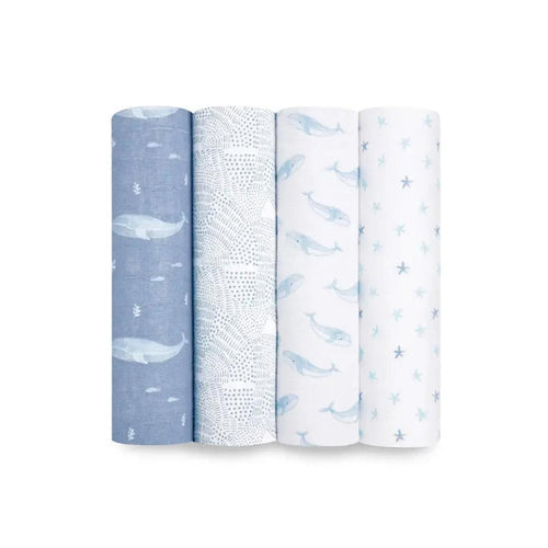 aden + anais Organic Cotton Swaddles - 4 Pack - Oceanic