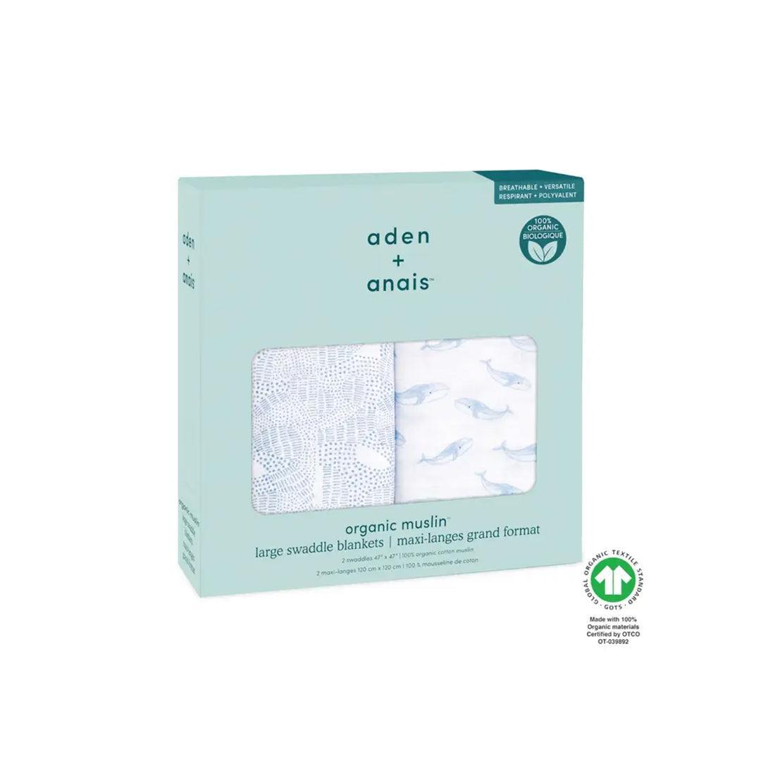 aden + anais Organic Cotton Swaddles - 2 Pack - Oceanic