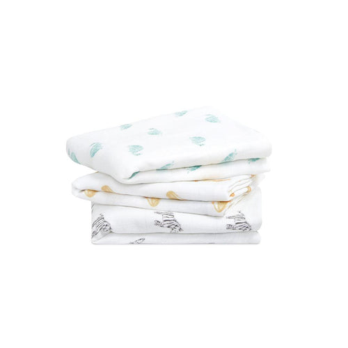 aden + anais Organic Muslin Squares - - 3 Pack - Animal Kingdom