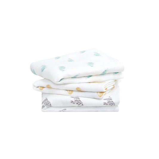 aden + anais Organic Muslin Squares - - 3 Pack - Animal Kingdom