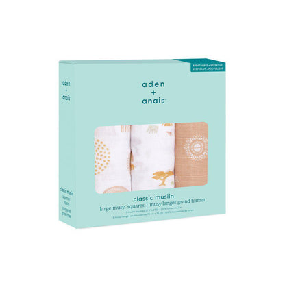 aden + anais Boutique Cotton Muslin Squares - 3 Pack - Keep Rising