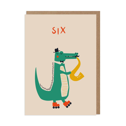 6th Birthday Card – Circus Croc