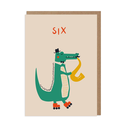 6th Birthday Card – Circus Croc