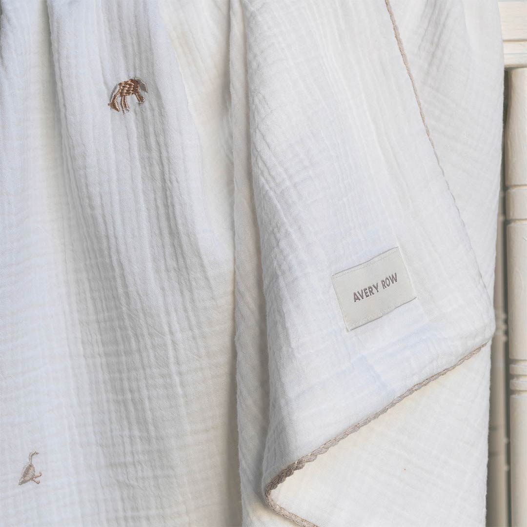 Avery Row Embroidered Muslin Blanket - Little Farm