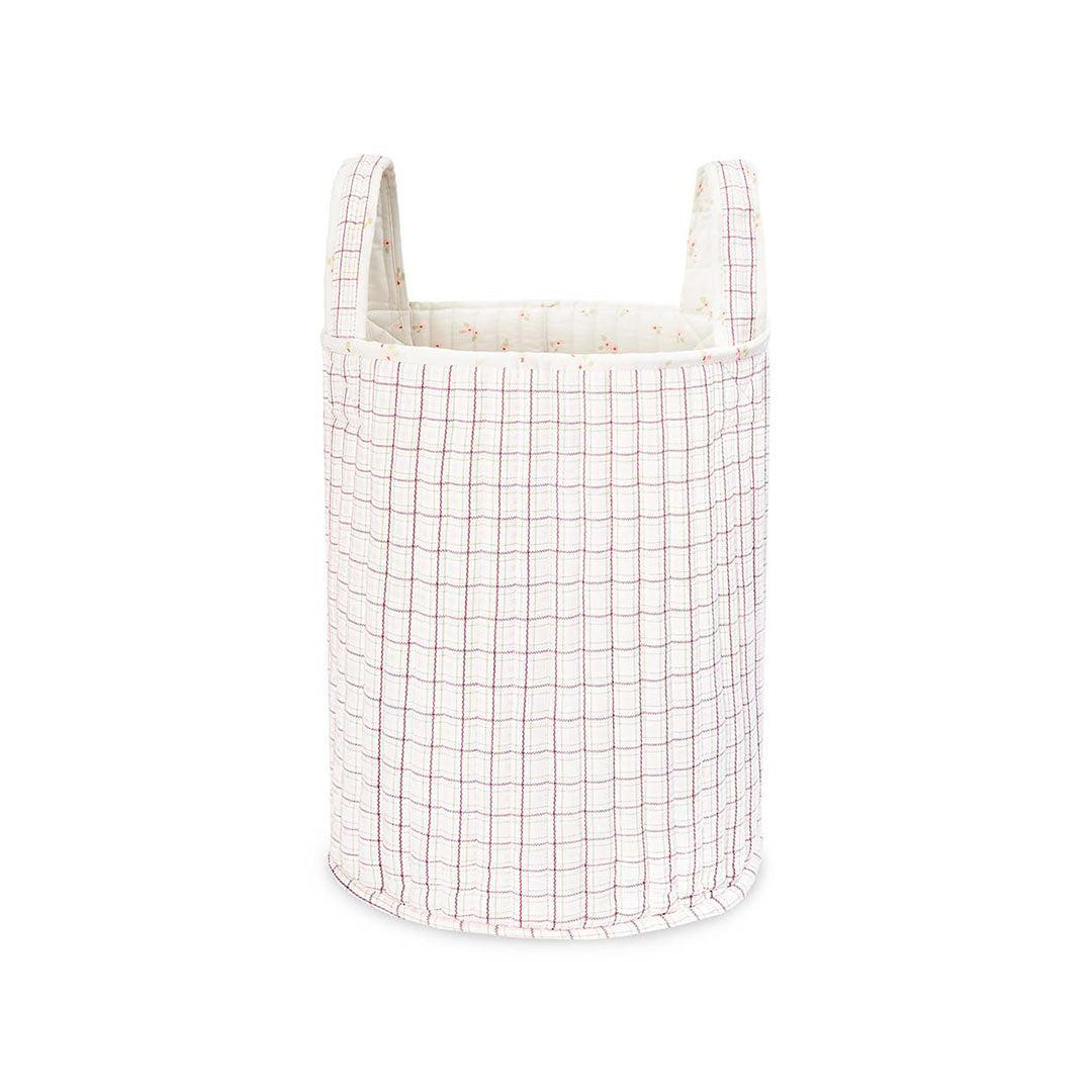 Avery Row Large Quilted Storage Basket  - Anemone/Pink Check
