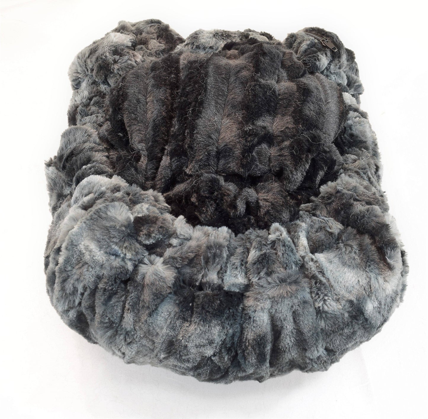 Grey Rabbit & Black Mink Travel Bed/Blanket: Small