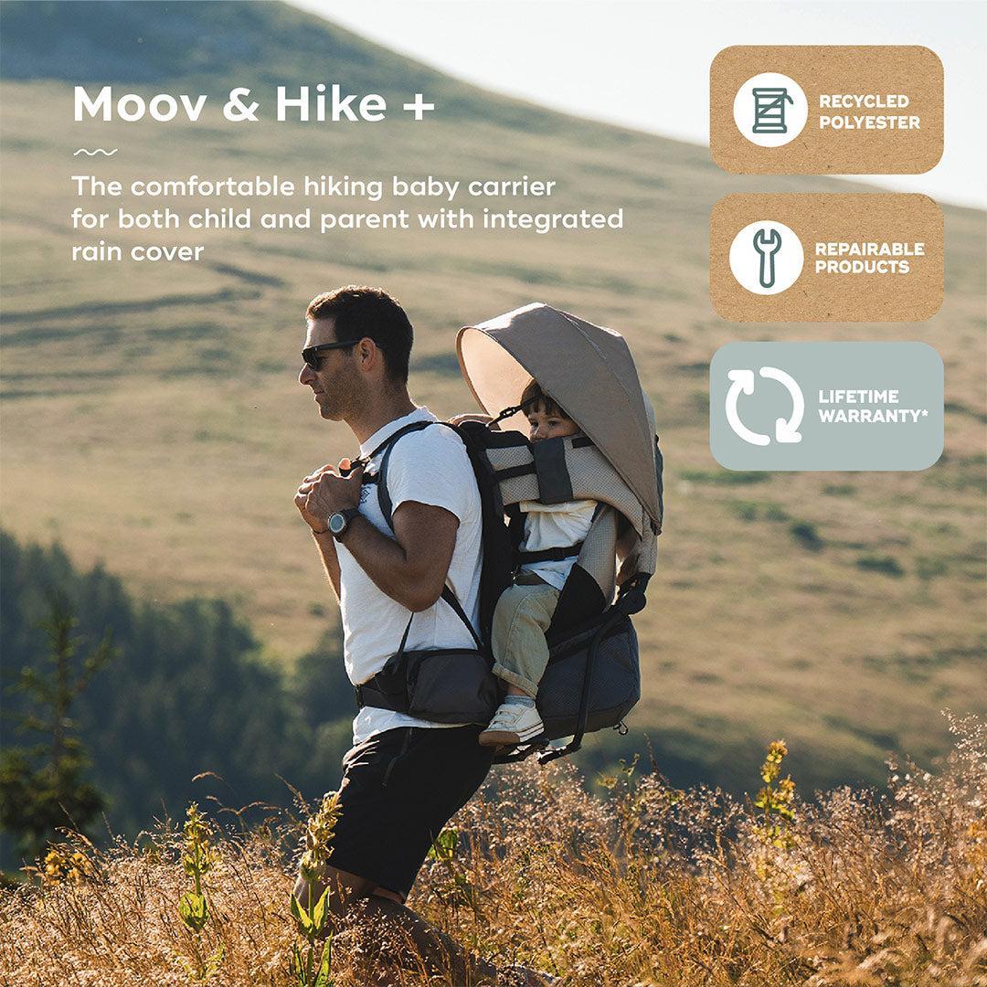 Babymoov Moov & Hike Baby Carrier & Raincover Bundle Set - Dune
