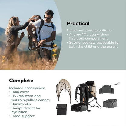 Babymoov Moov & Hike Baby Carrier & Raincover Bundle Set - Dune