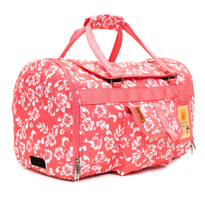 Prefer Pets Travel Gear - Hideaway Duffel - Pink Coral Hibiscus