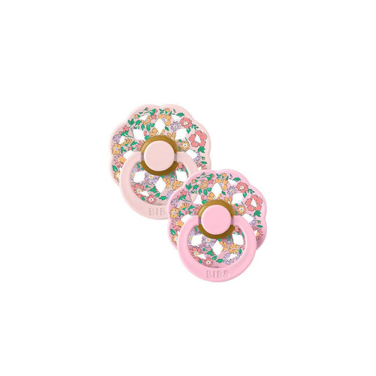 BIBS X LIBERTY Latex Pacifier Boheme 2 Pack Oscar Meadow - Blossom / Baby Pink