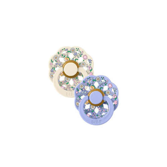 BIBS X LIBERTY Latex Pacifier Boheme 2 Pack Chloe Meadow - Ivory / Hush