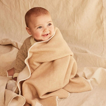 BINIBAMBA Merino Blanket - Camel + Milk
