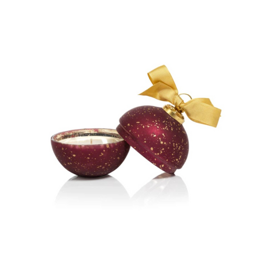 Burgundy with Gold Specks Ornament Candle