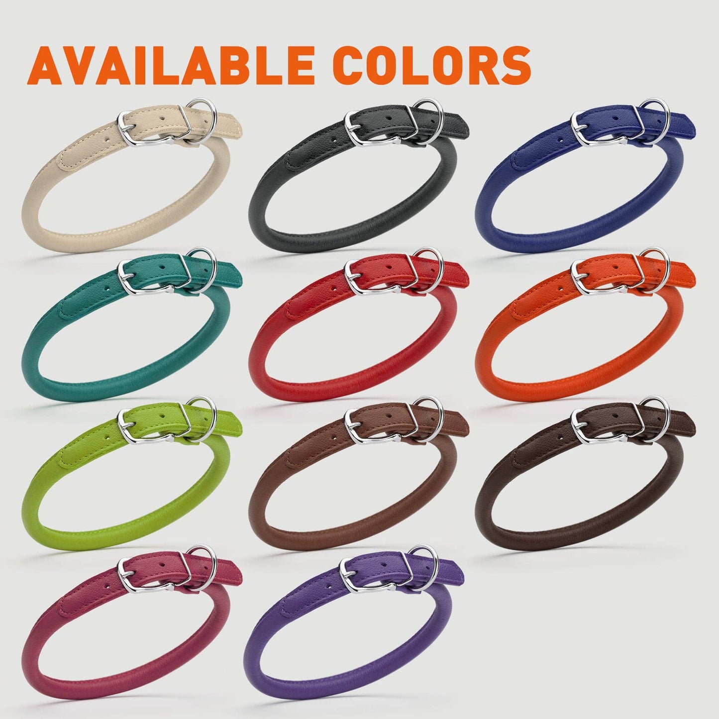 Dogline - Soft Leather Round Collar